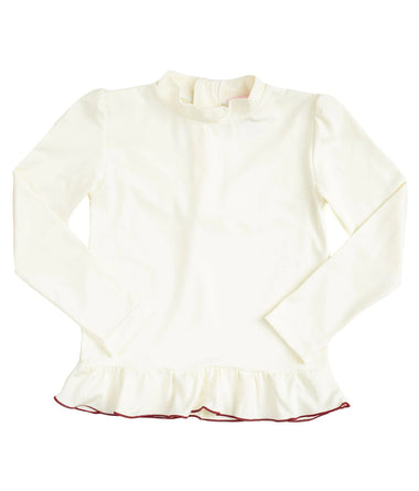 Girls Rash Guard with UV Protection | Long Sleeve Rash Guard in White