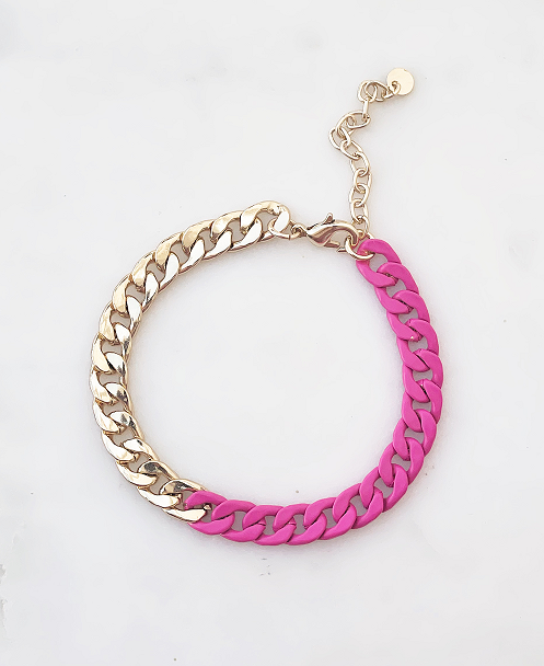 Colorful Chain Bracelet Pink