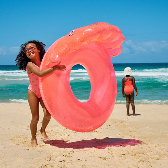 Luxe Pool Ring Shell Neon Coral - Pool Inflatable