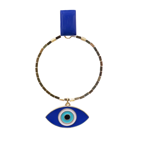 Navy Blue Evil Eye Earrings