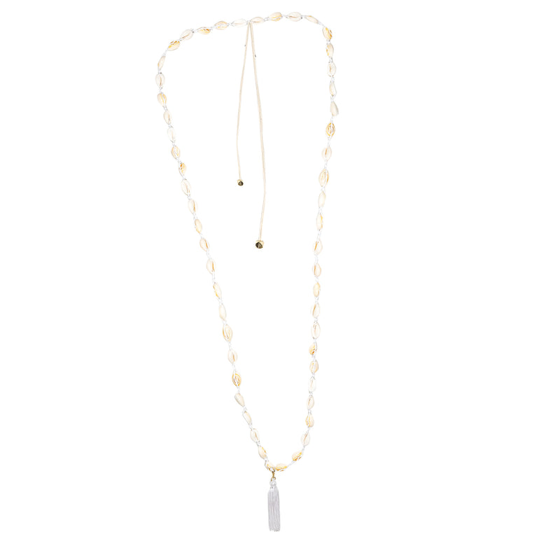 Shell Long Necklace White