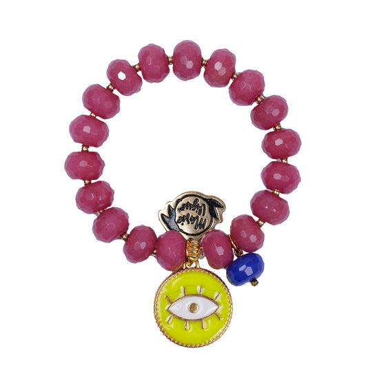 Load image into Gallery viewer, Sun Colour Bracelet Grape/Neon Yellow

