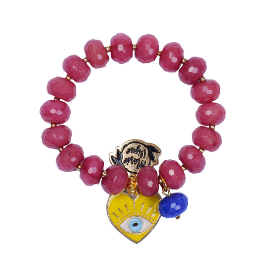 Sun Colour Bracelet Grape/Yellow Heart - Bracelet