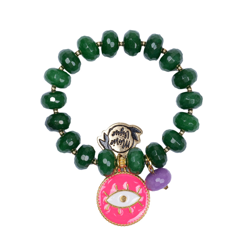 Sun Colour Bracelet Green/Neon Pink