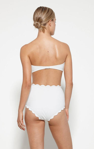 Marysia Riviera Bottom in Coconut/Black Ties - Bikini Bottom