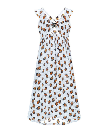 Bumby East Hampton Babydoll Dress in Leopard Print - Girls Dress