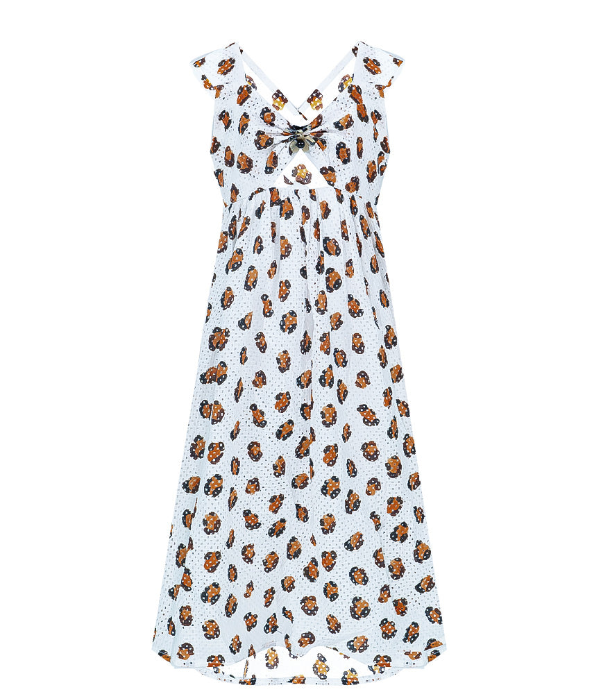 Load image into Gallery viewer, Bumby East Hampton Babydoll Dress in Leopard Print - Girls Dress
