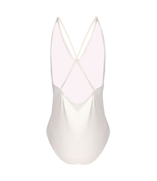 Load image into Gallery viewer, Marysia Kids Bumby Harbour Island Maillot in Seta/Panna - Girls One Piece
