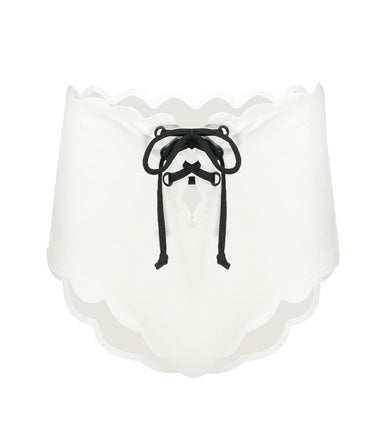 Marysia Riviera Bottom in Coconut/Black Ties - Bikini Bottom