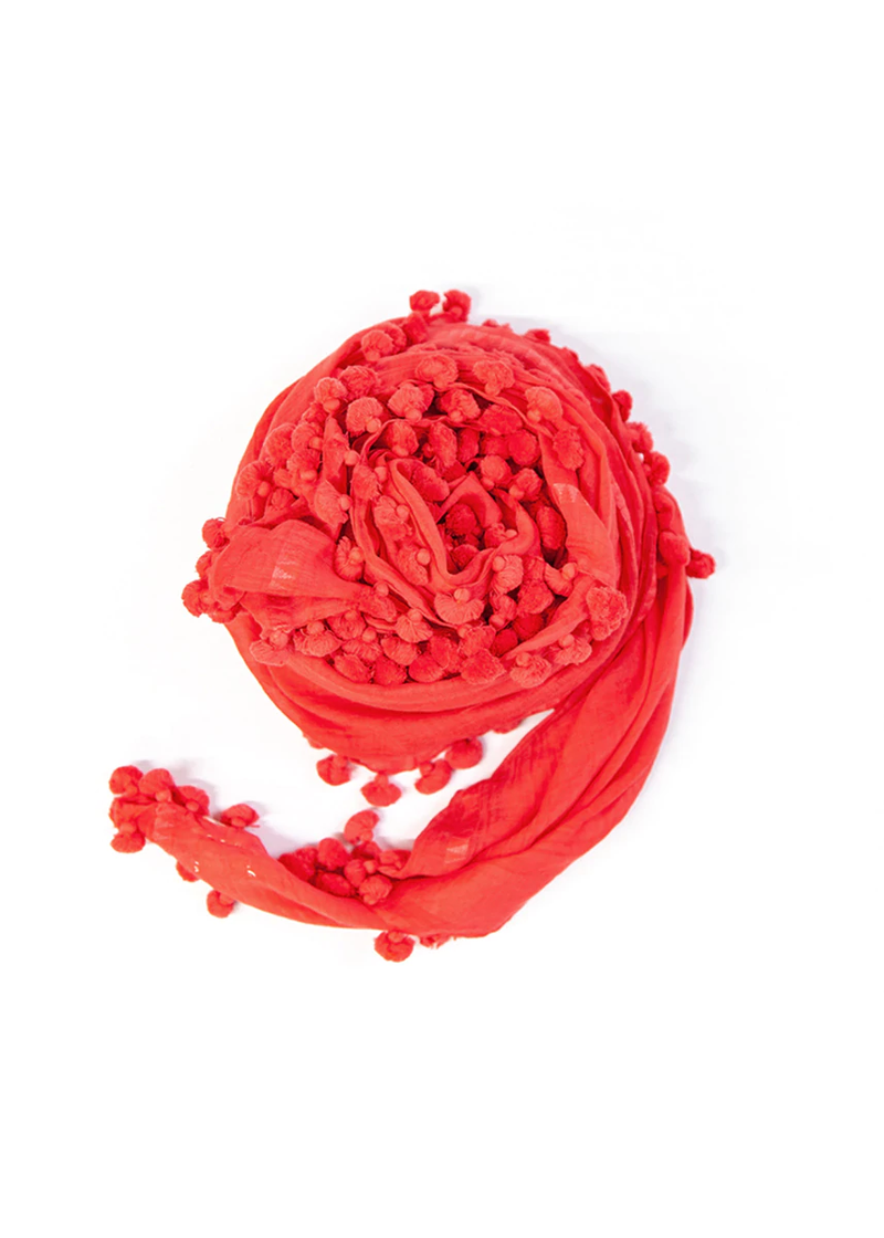 Dupatta Plain Shawl, Poppy