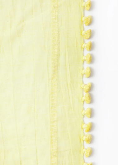Yellow Shawl Wrap with Tassels 