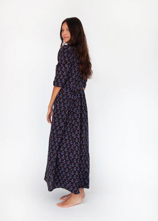 Load image into Gallery viewer, Black Puff Sleeve Maxi Dress
