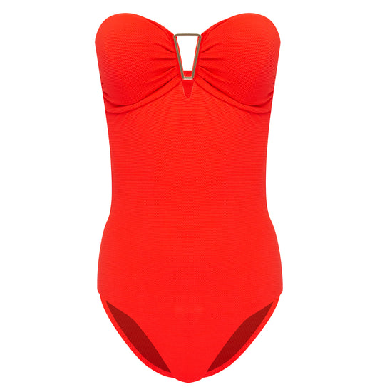 Load image into Gallery viewer, Melissa Odabash Argentina Bandeau U-Ring One Piece Red
