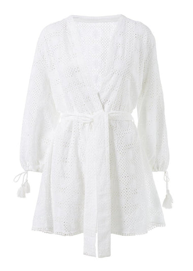 Cecily White Short Kaftan - Kaftan