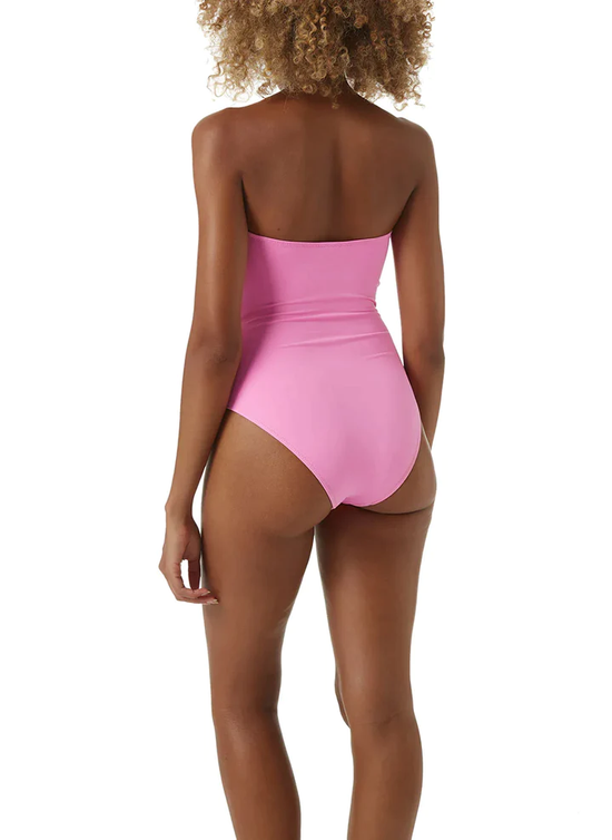 Load image into Gallery viewer, Designer Bandeau Swimsuit - Como One Piece Pink
