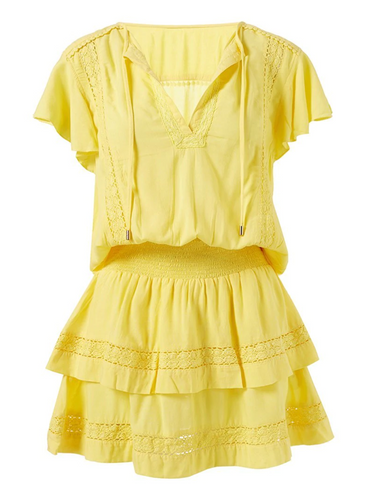 Georgie Short Kaftan Yellow - Dress