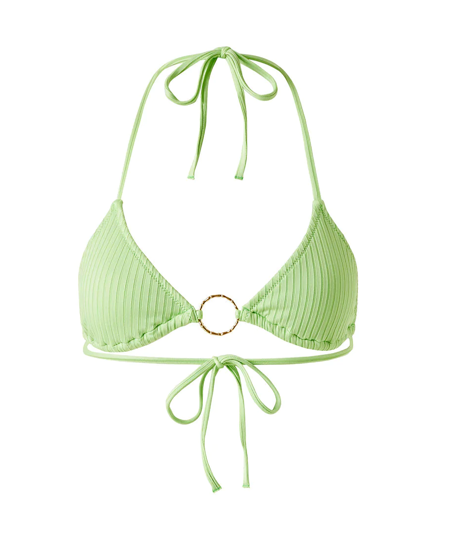 Load image into Gallery viewer, Lime Green Triangle Bikini Top
