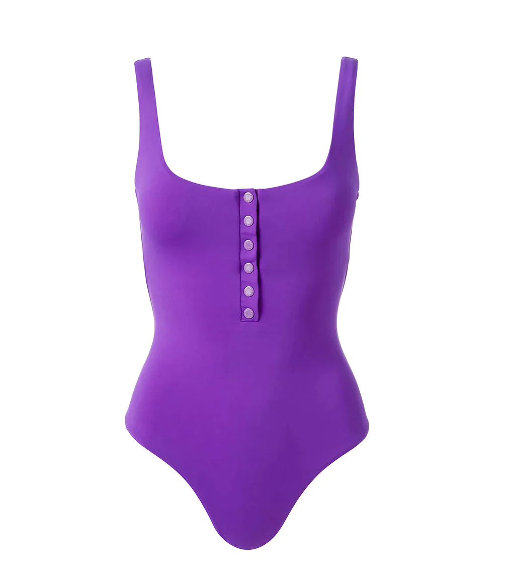 Load image into Gallery viewer, Detailed view of Button Front Swimsuit by Melissa Odabash

