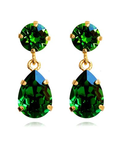 Load image into Gallery viewer, Mini Drop Earrings Emerald - Earrings
