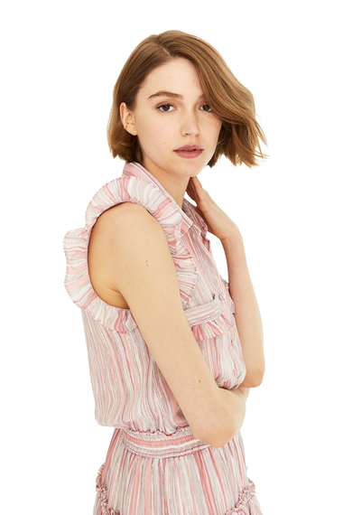 Carlota Dress Abstract Stripe Pink - Dress