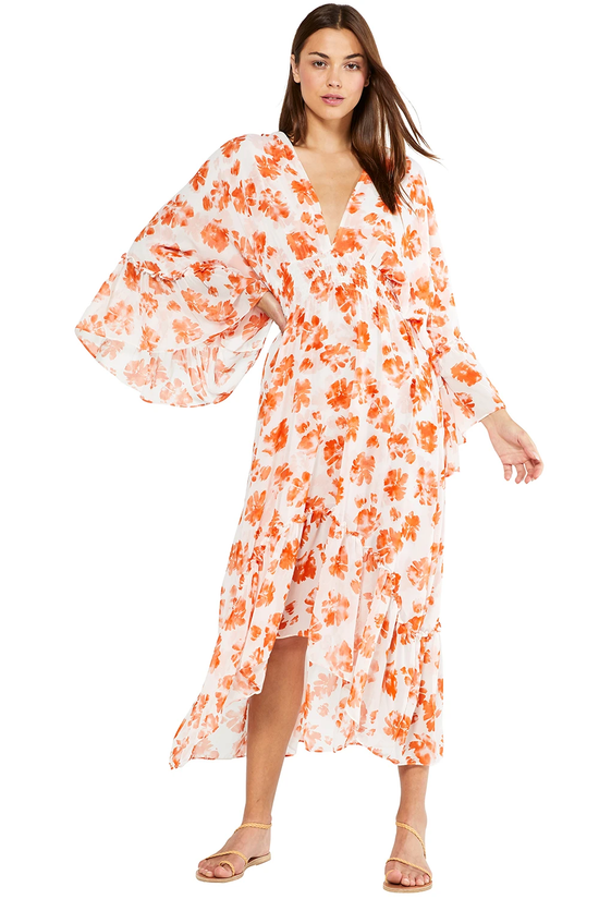 Shadi Dress Orange Tie Dye