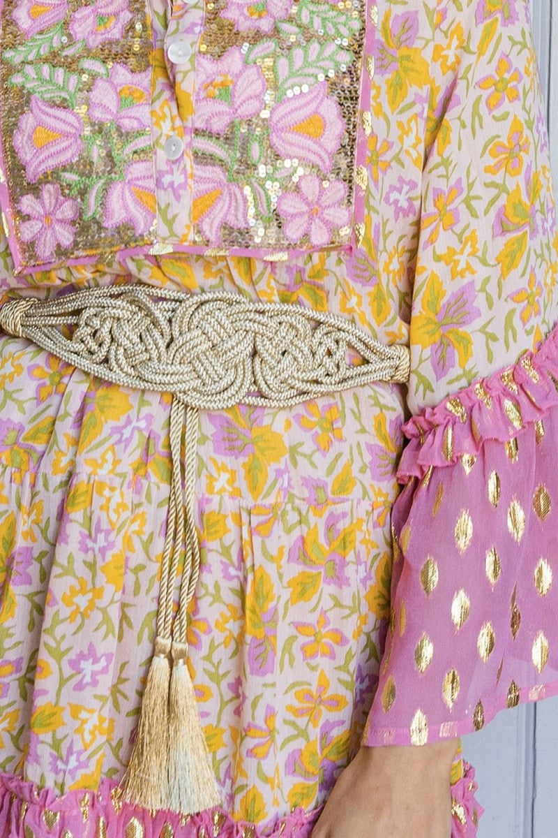 Womens Tassel Belt in Gold Women’s Waist Belt Gold Braided Belt