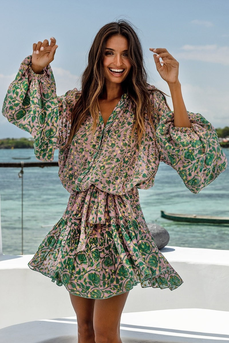 Blouson Dress in Floral Print