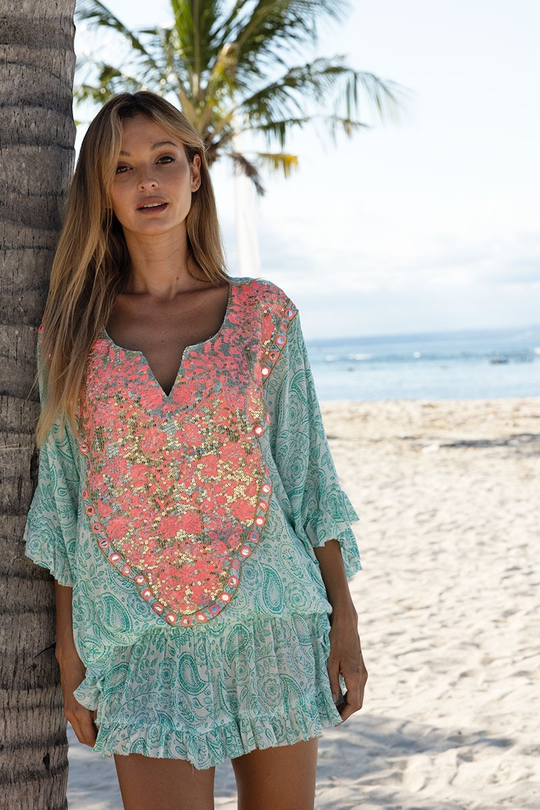 Load image into Gallery viewer, Womens Paisley Beach Cover Up
