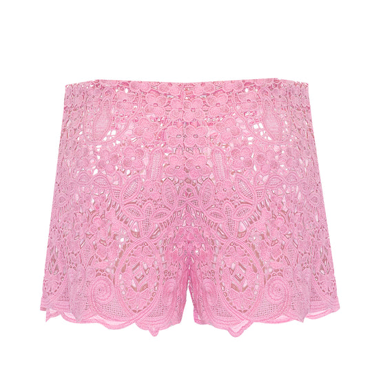 Back view of the Pink Lace Beachwear Shorts