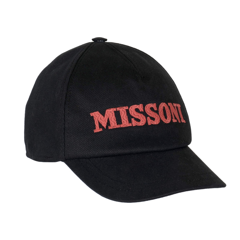 Missoni Kids Baseball Cap in Black/Orange