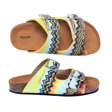 Boys Slider In Multicolour Zig Zag Print - Shoes