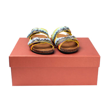 Boys Slider In Multicolour Zig Zag Print - Shoes