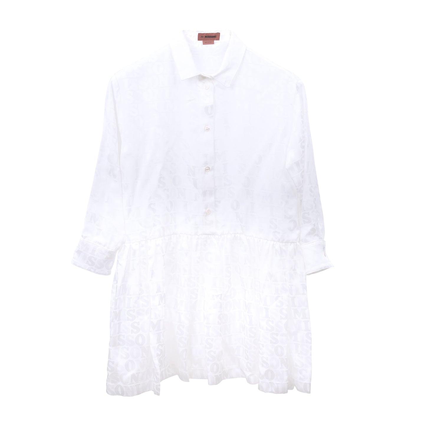 Woven Long Sleeve Dress White - Dress