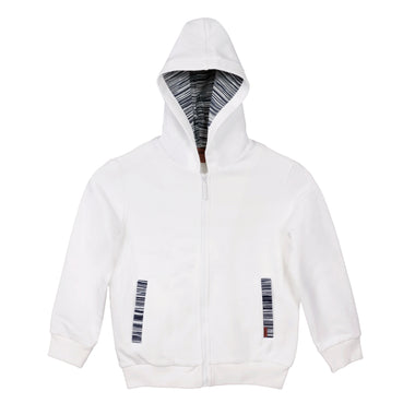 Boys Hooded Sweatshirt in White/Blue