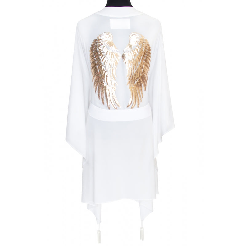 Load image into Gallery viewer, White Midi Kimono Wings - Kimono
