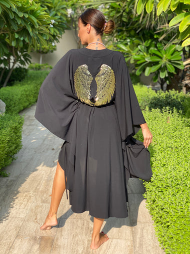 Gold Angel Black - Kimono