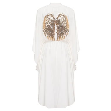 White Kimono with Angel Wings Long - Kimono