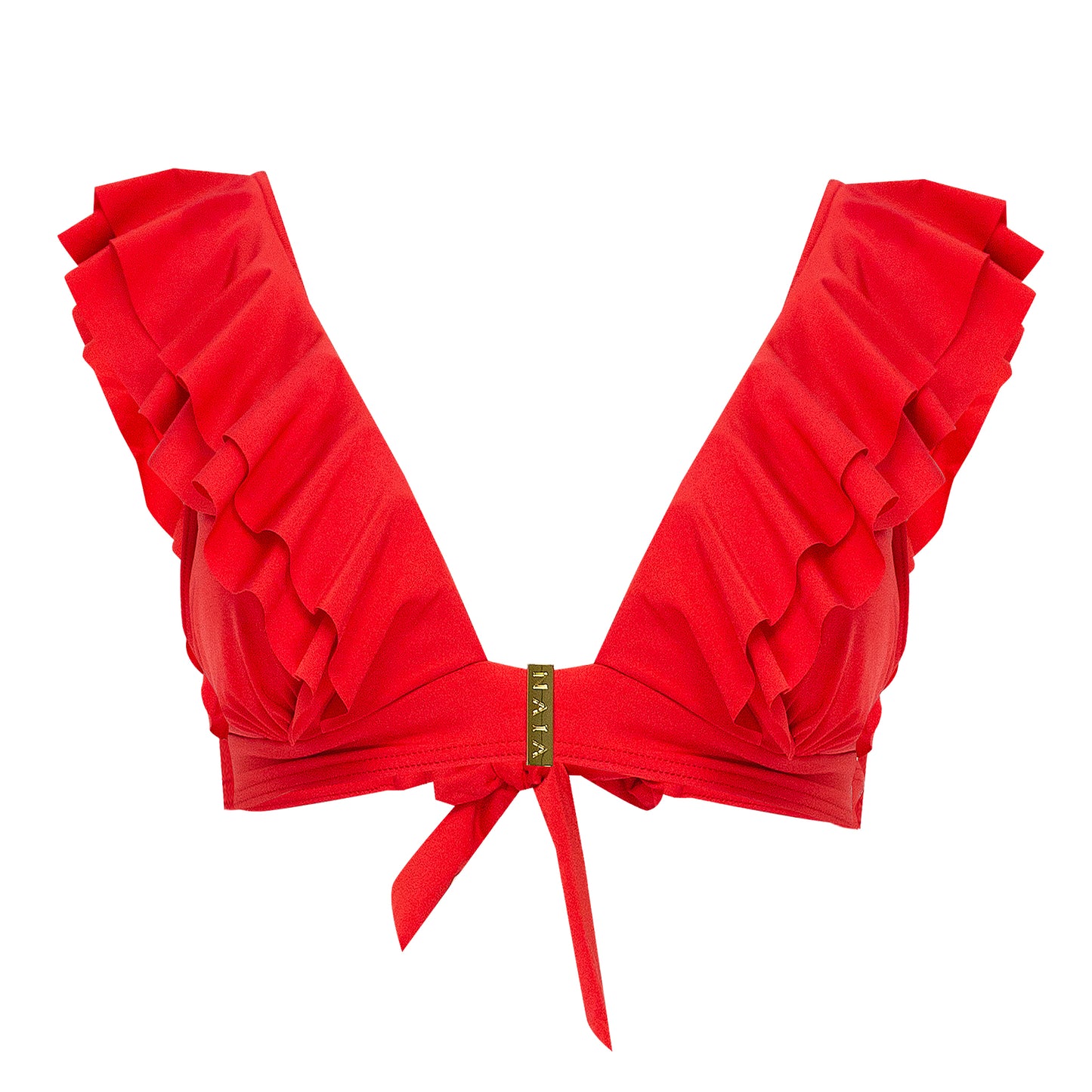 Red Bikini Top with Naia Gold Trims
