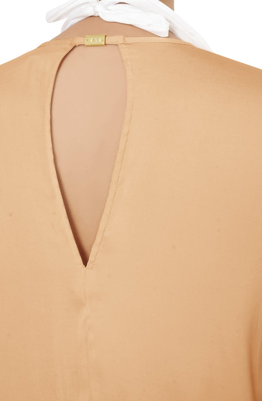 Open Back Blouse with Statement Naia Gold Trim