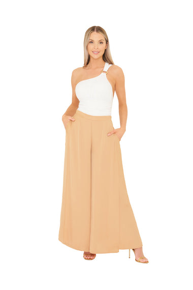 Wide Leg Trousers in Gold