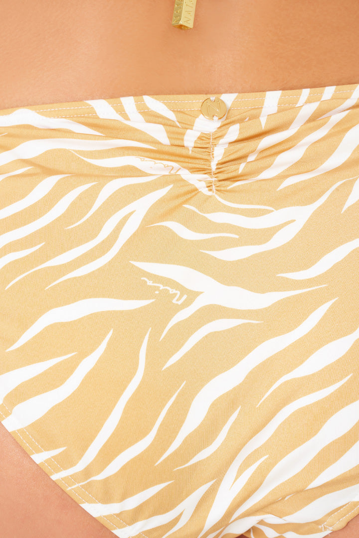 Load image into Gallery viewer, Bikini Bottoms in Gold Zebra Print

