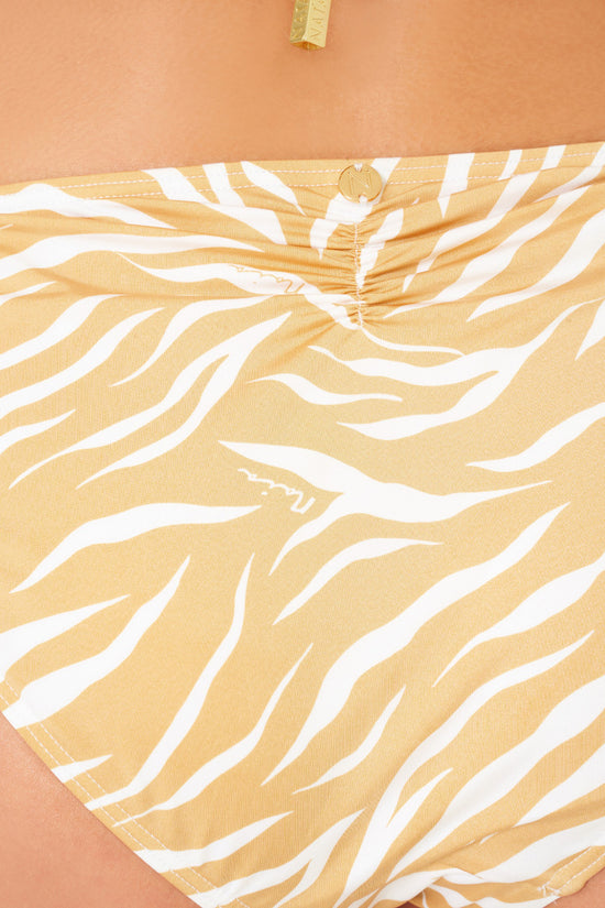 Load image into Gallery viewer, Bikini Bottoms in Gold Zebra Print
