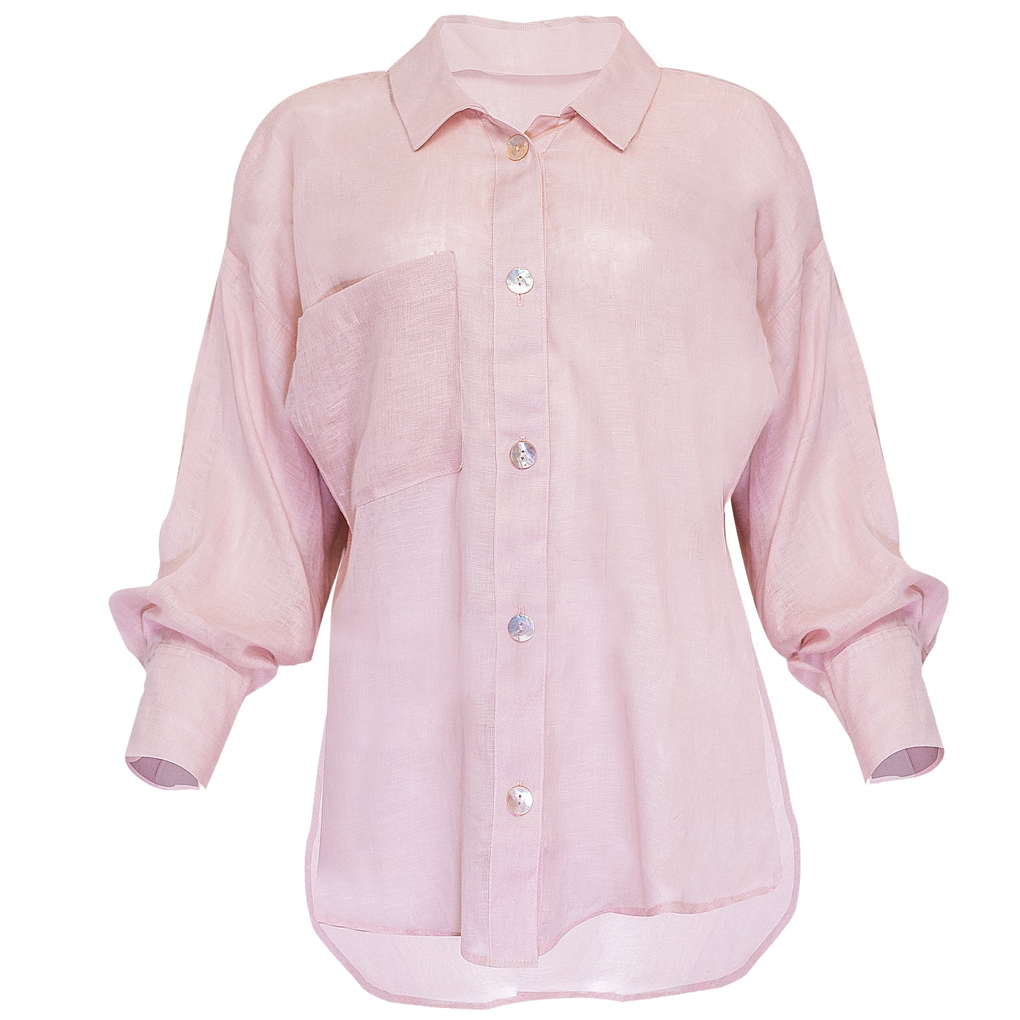 Oversized Shirt Linen Dust Rose