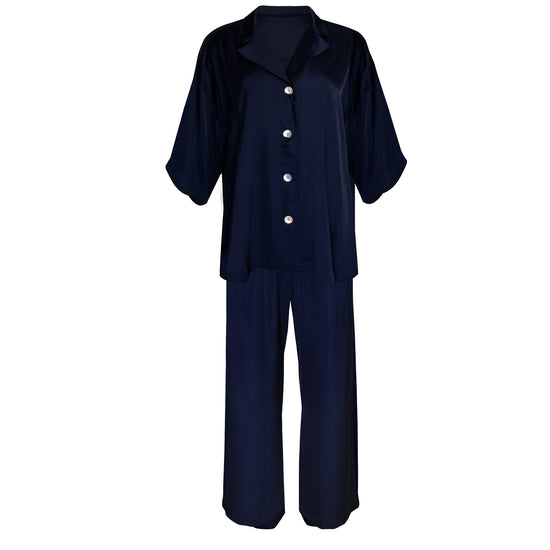Load image into Gallery viewer, Shirt &amp;amp; Pants Navy Blue
