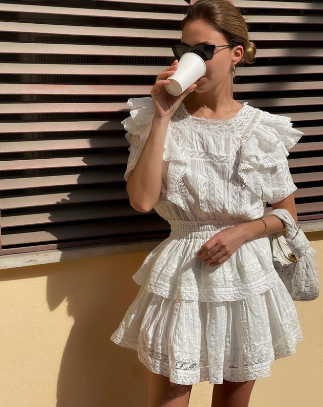 Dress White Cotton