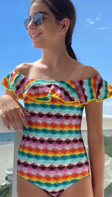 Colorful One Piece Swimsuit for Girls