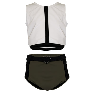 Bikini for Girls with Black Heart Buckle