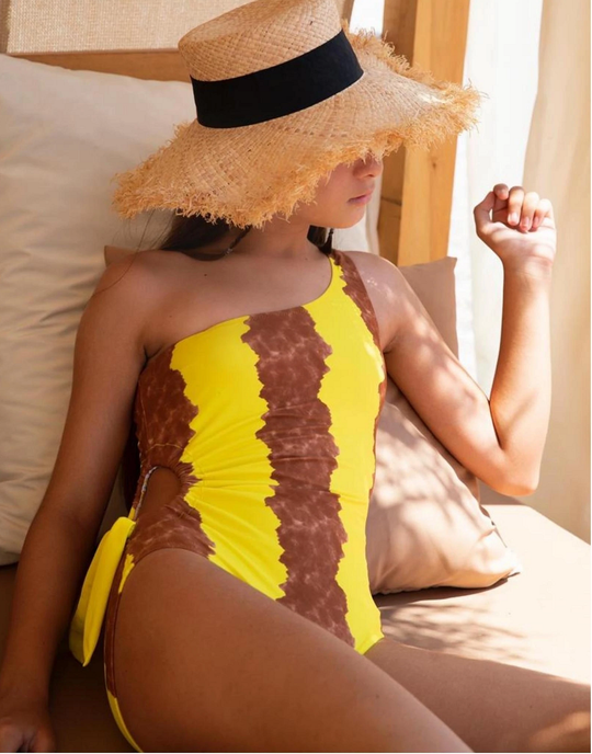Girl Wearing One Shoulder Swimsuit