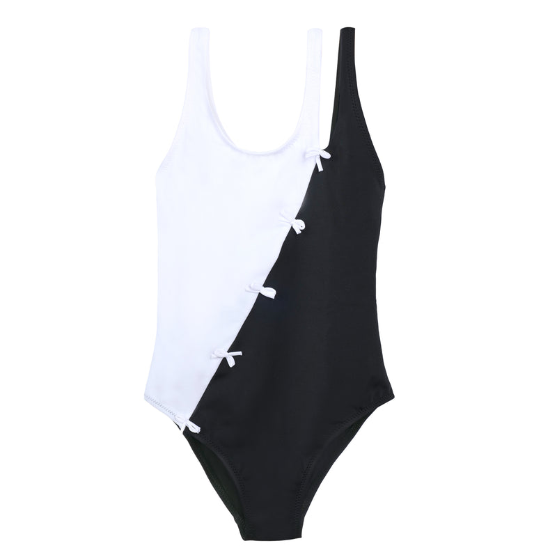 Girls Swimsuit in Black/White