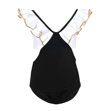 Black and White One Piece Swimsuit for Girls